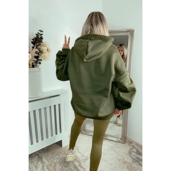 Oversized ruched sleeve online hoodie